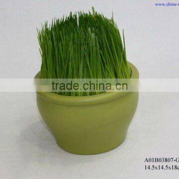 potted artificial grass