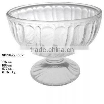 Clear glass ice cream bowl