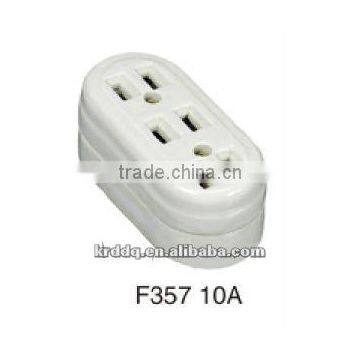 ceramic 3 way socket outlet F357