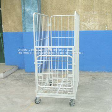 Industrial Warehouse Cage Trolley / Rolling Metal Storage Cage