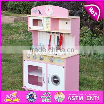 2017 New Design Kids Pretend Play Pink Wooden Kitchen Toy W10C238 photo-3