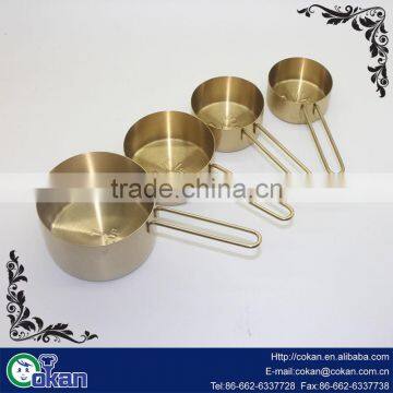 4pcs Stainless Steel Measuring Cup Set with golden plating CK-S069A high quality and hot selling