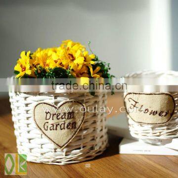 Handmade Decorative Metal Wicker Baskets for Flowers photo-3