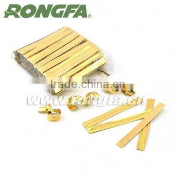 7cm double wire golden plastic coated twist ties