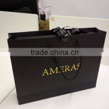 china washable custom high end fancy eco friendly black card paper bag