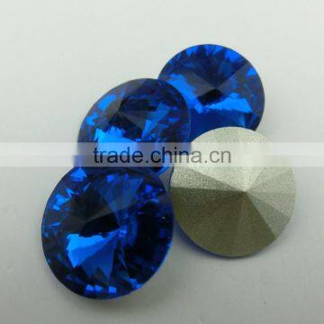 Garment Rhinestones Bead In Settings Crystal Button For Dress Sapphire Sew On Glass Stone photo-2