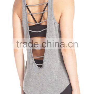 100% Polyester Dry Fit Custom Logo Printed Cheap Sexy Yoga Tank Tops photo-6