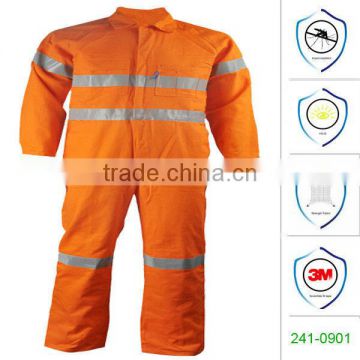 100% Cotton Insect Repellent Coveralls with reflective tapes