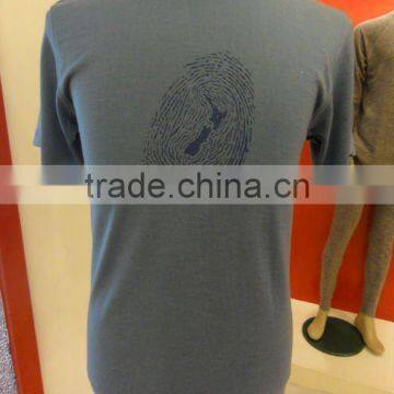 100% Merino print Wool T SHIRT for men