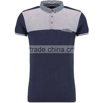 MGOO High Quality 100% Cotton Fabric Grey Stepped Hem Polo Shirts Zip Up Mens Shirts photo-5