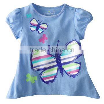 children's flower printed cartoon summer short sleeve cotton T-shirts