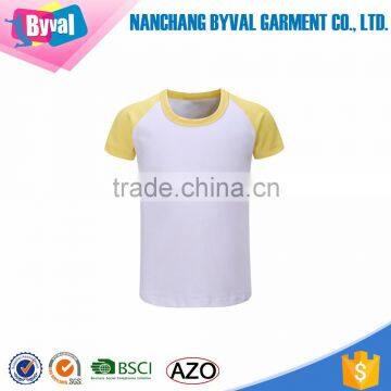 Wholesale Custom Kids Children Crop Match Colors O-neck T-shirt