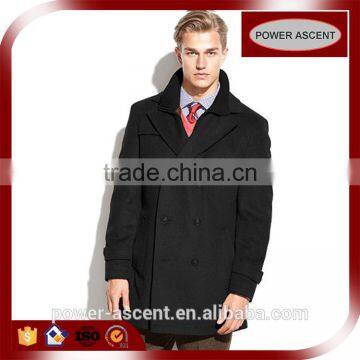 Custom Design Elegant Double Breasted Wool Trench Coat photo-4