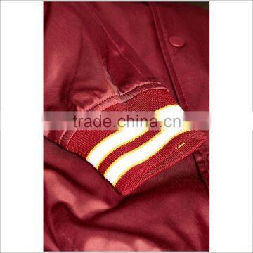 Wholesale Satin Custom Mens Bomber Jackets In Red photo-2
