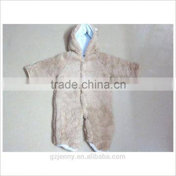 Newborn Baby Warm Clothes Custom New Design Wool Baby Onesie In Pink or Grey photo-2