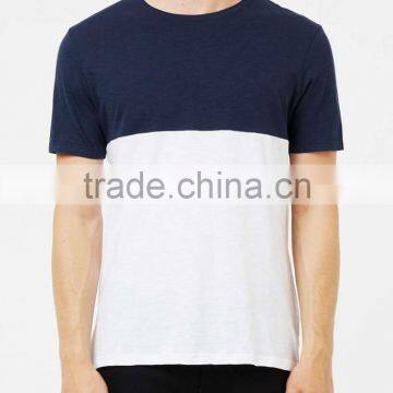 Wholesale Custom Navy Blue and White Mens T-shirts 100% Cotton t Shirts photo-2