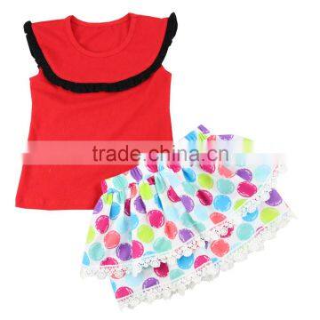 Wholesale tank top stripe ruffle skirt girls boutique outfits toddler clothing