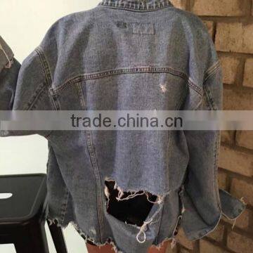 Runwaylover 5014 Hot Sale 2017 Ladies Chic Sexy Torn Jacket