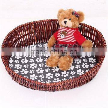 Exquisite Workmanship Rattan Dog Cat Bed Pure Hand to Build With Cushion photo-6