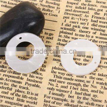 Resin Open Double Circle Circular Lunar Eclipse Charms Circle Ring White