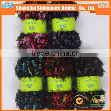 China Textile Yarn Factory Direct Wholesale Oeko Tex Certified Polyester Spun Dyed Yarn Feather Pompom Yarn for Knitting Scarf photo-5