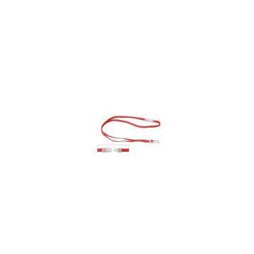 Red Flat polyester swivel hook custom silk screen, Logo printed ID Card Holder Lanyard