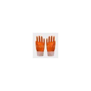 waterproof Household Latex Gloves , Spray flocklined rubber gloves