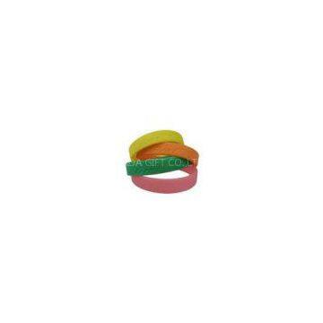 Customized Debossed Silicone Bracelets In Yellow / Green Color , Laser Carved