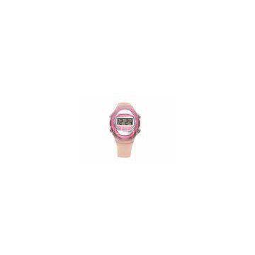 Vogue Pink 3 ATM Waterproof Silicone Digital Watch LCD Alarm Wristwatch