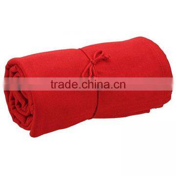 red brushed warm cozy sports travel outdoor CVC blanket