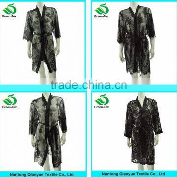 Cheap High Quality Sexy Black Lace Robes