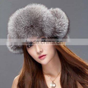 YR434B Russia Style Winter Fur Hat/Women Fashion Silver Fox Hats photo-4