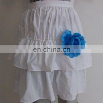 cotton waist apron with two layers and flowers