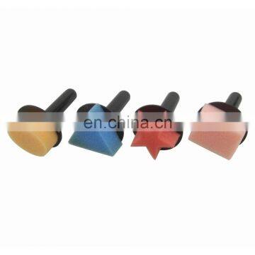 Set of 4 Round Plastic Handle Sponge Painters Painting Shapes