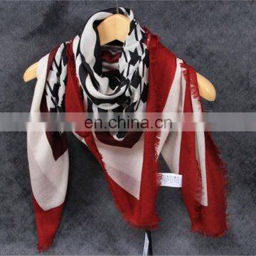 2017 new styles best selling autumn winter warm women printed thin wool scarf shawl lady fashionable jacquard fringe wool scarf