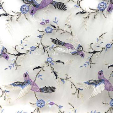 Lace Product Type and terial Brocade Fabric100% Polyester Lace Product Type bird pattern Ma