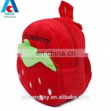 kids popular fruits strawberry pattern plush stuffed bag