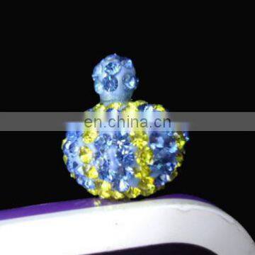 Wholesale diamond cell phone anti dust plug charm for iphone samsung MCD-0009