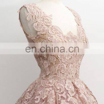 Vestidos de Formatura Sweety Pink Square Lace Prom Dresses 2016 Sleeveless Knee Length Homecoming Dresses Vestidos De Coctel photo-3