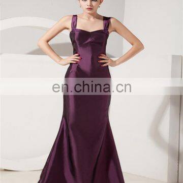 Real Sample Dark Purple Spaghetti Strap Sleeveless Evening Gowns Floor Length Mother Of The Bride Dress With Jacket