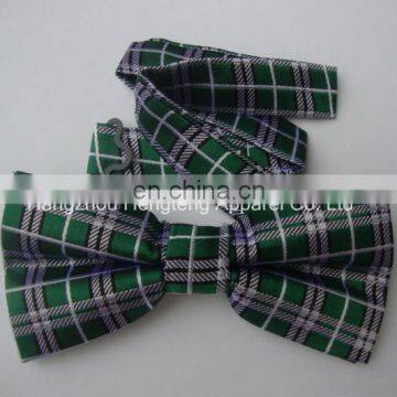 Pre tied Silk Woven Bow Tie with Checked Design