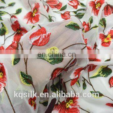 New Design Silk Georgette Fabric Embroidery Designs Flowers Rose Fabric photo-3