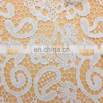 OLF PY3064-22 white flower design milk poly cord lace fabric for wedding
