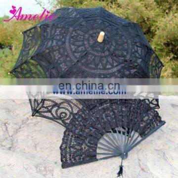 Gothic Cotton Black Victorian Lace Parasols photo-3