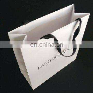 Luxury Paper Bag With Ribbon Handle for Baby Blanket Packaging