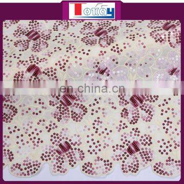 African organza embroidered sequin fabric lace embroidered fabric