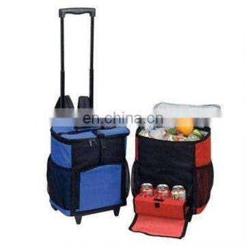 trolley cooler bag with adjustable shoulder belt