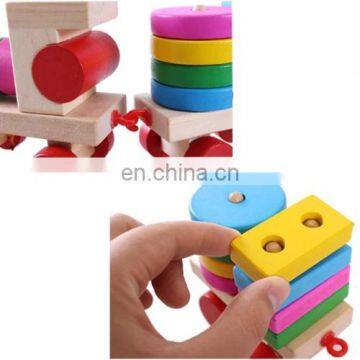 Dropshipping Educational Wooden Train Shape Building Blocks Toy Baby Early Learning Toy photo-5