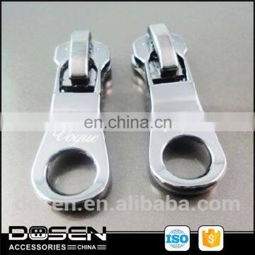 nickel free shiny lacquer zipper slider zinc alloy puller laser logo customized