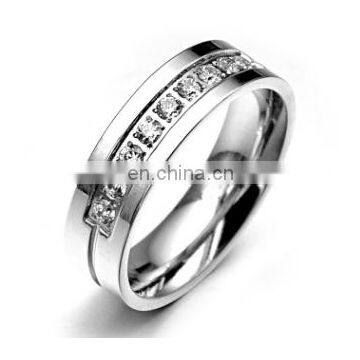 Wholesale Top Quality Stainless Steel Jewelry Ring Popular Titanium Gold Couple Finger Ring for Man and Woman With Zircon photo-3